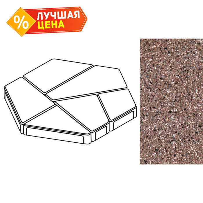 Плита тротуарная Готика Granite FERRO, полигональ, Емельяновский, 893x780x80 мм