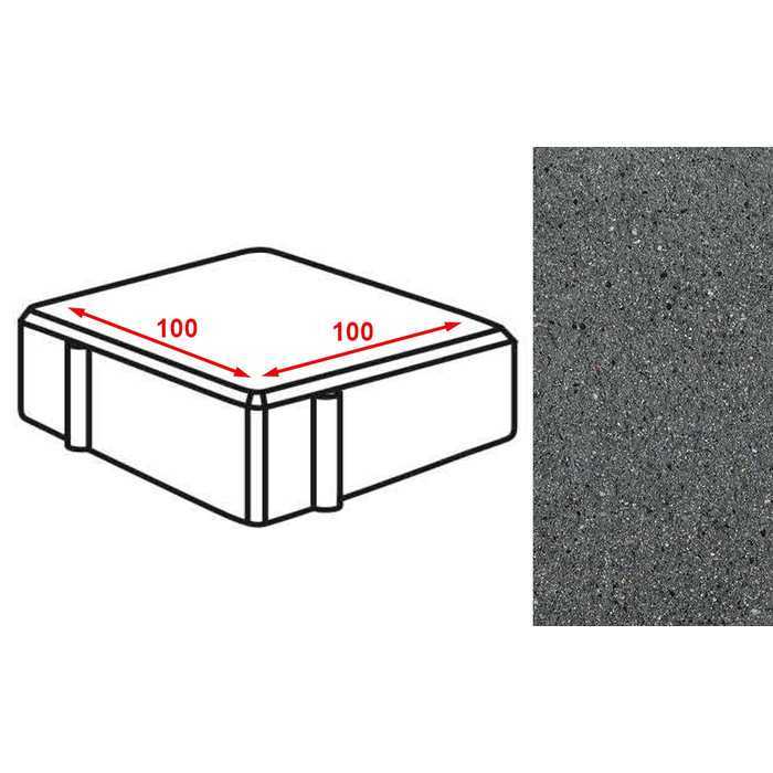 Плитка тротуарная Готика Granite FERRO, квадрат, Исетский 100x100x80 мм